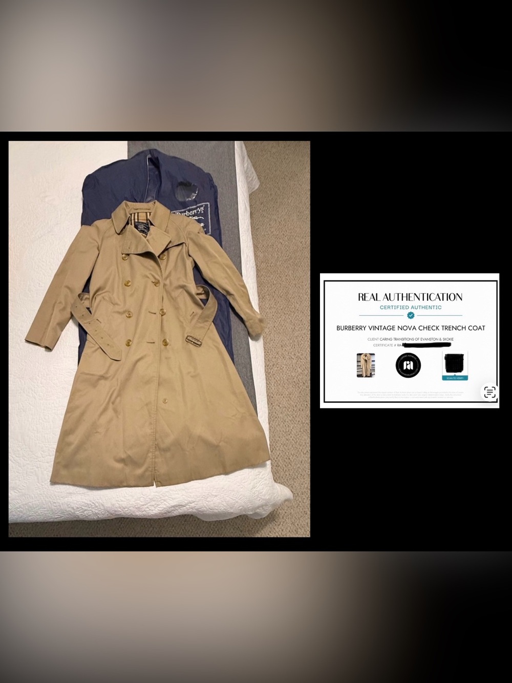 Authentic Burberry Vintage Nova Check Trench Coat